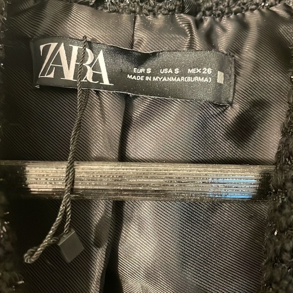 NWT Zara black with sparkle blazer, size small new with tags - Picture 6 of 12
